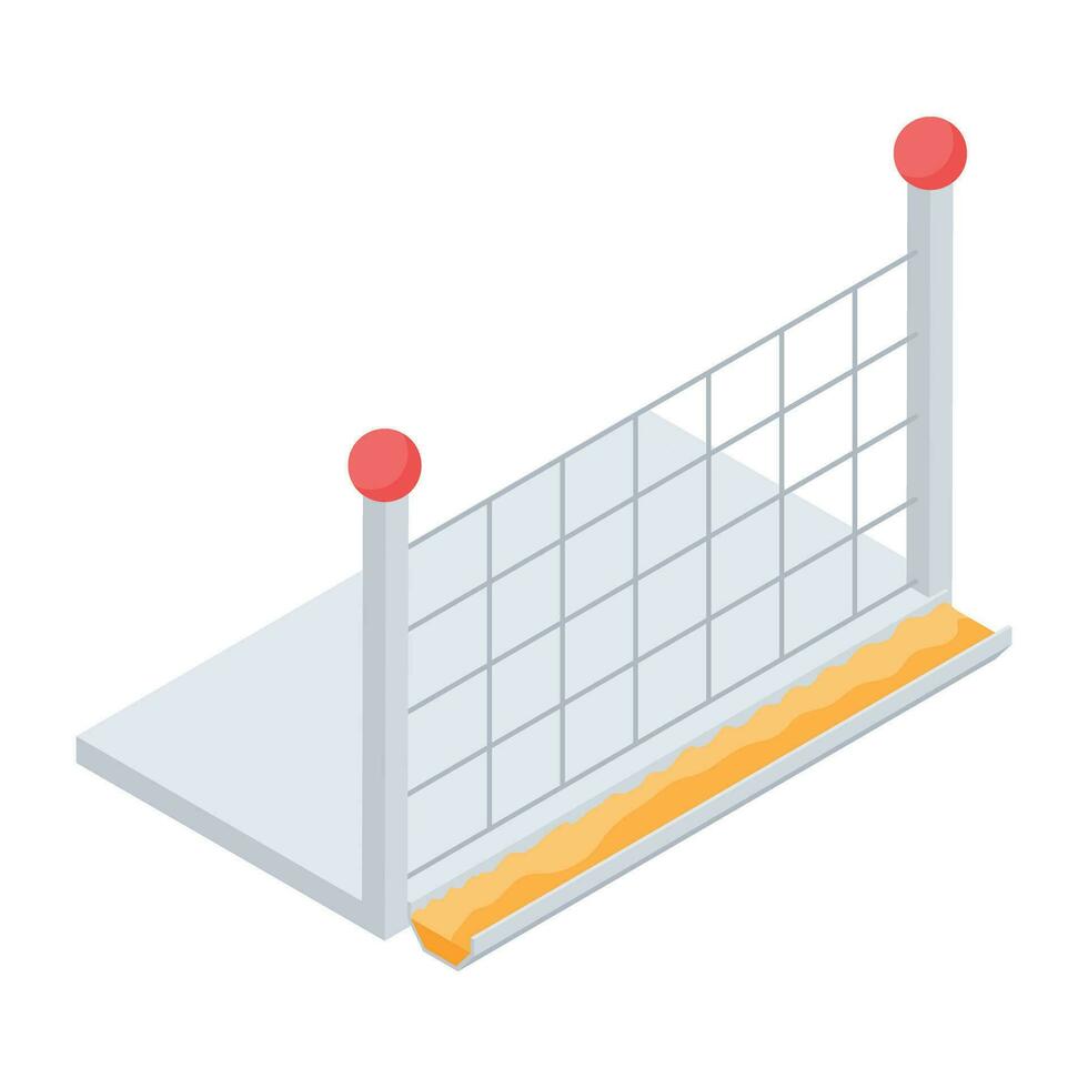 Here is an isometric icon of net fence vector