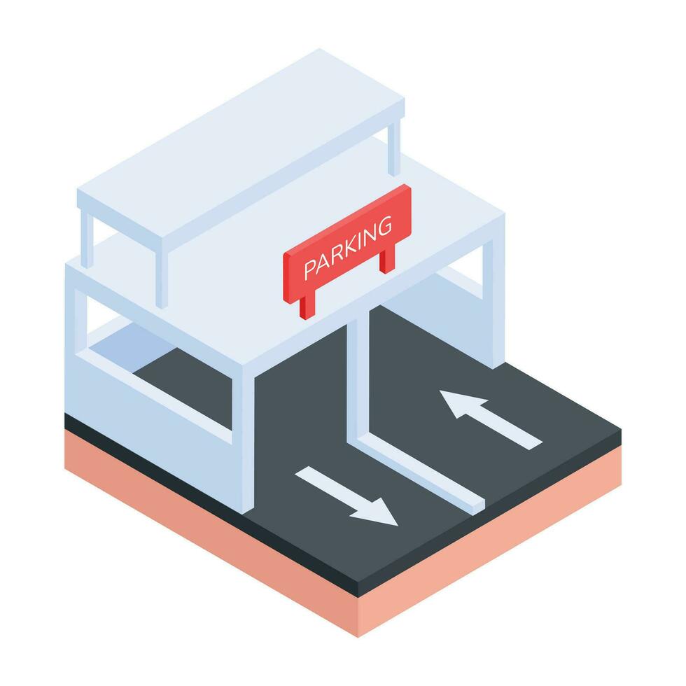 A handy isometric illustration of street lane vector