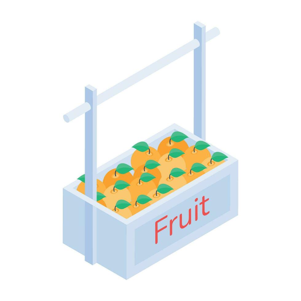 Modern isometric icon of vegetable and friut counter vector
