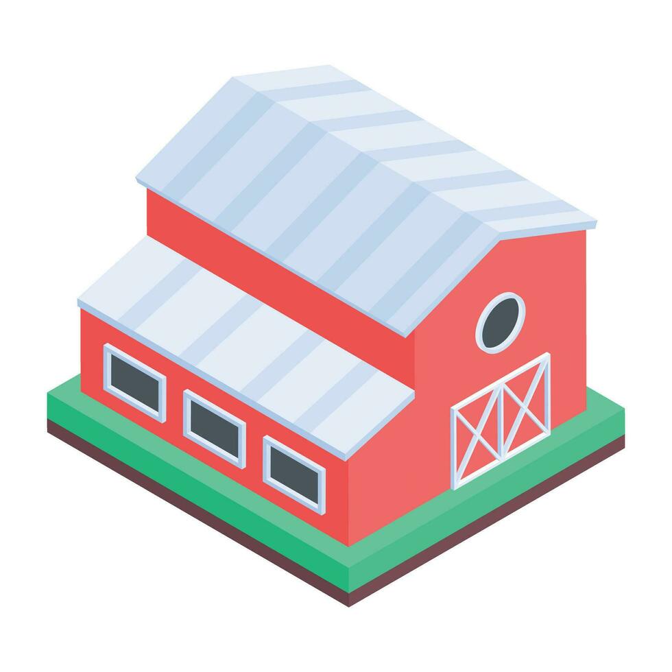 Ready to use isometric icon of farm house vector