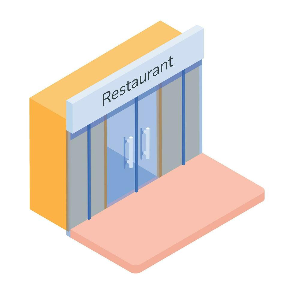 Get this isometric icon of restaurant table vector