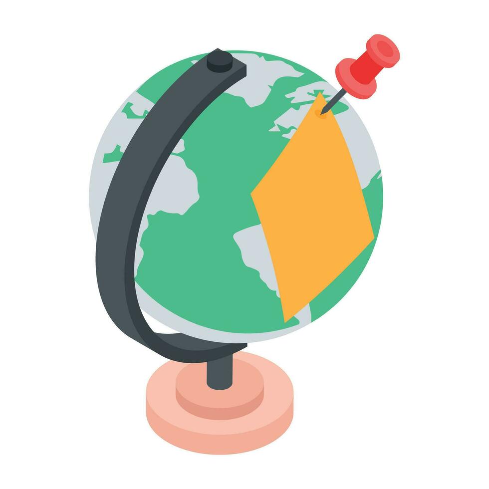 Handy isometric icon of table globe vector