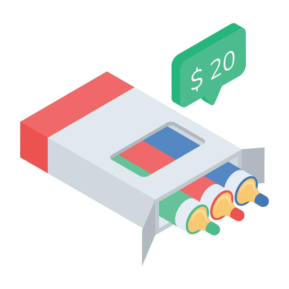 Modern isometric icon of paper glue vector