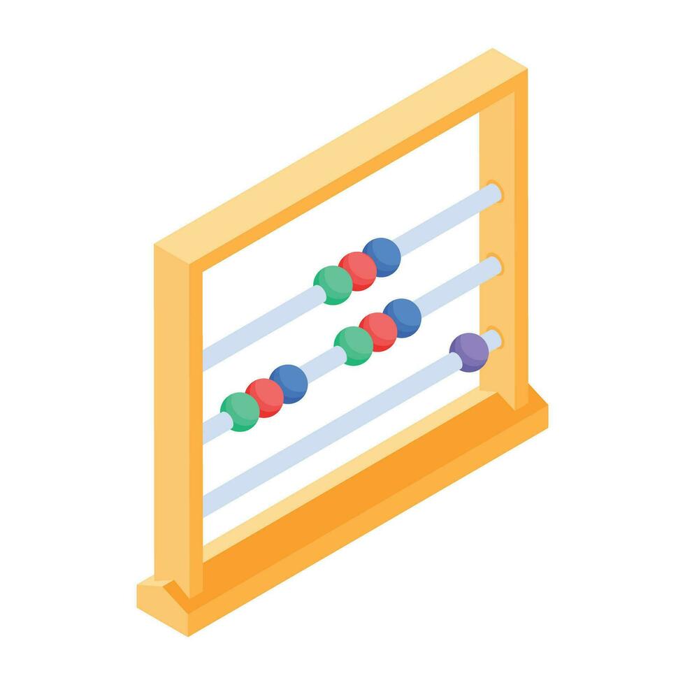 Modern isometric icon of abacus vector