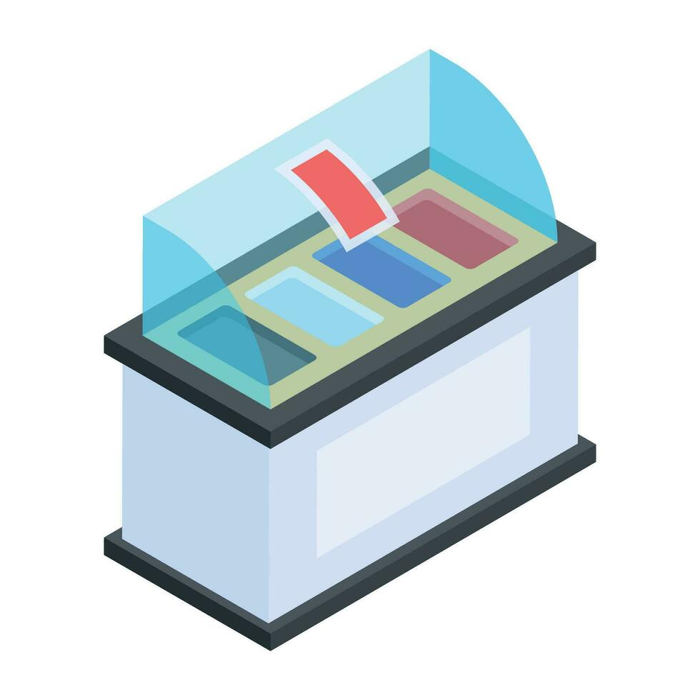 Food kiosk handy isometric icon vector