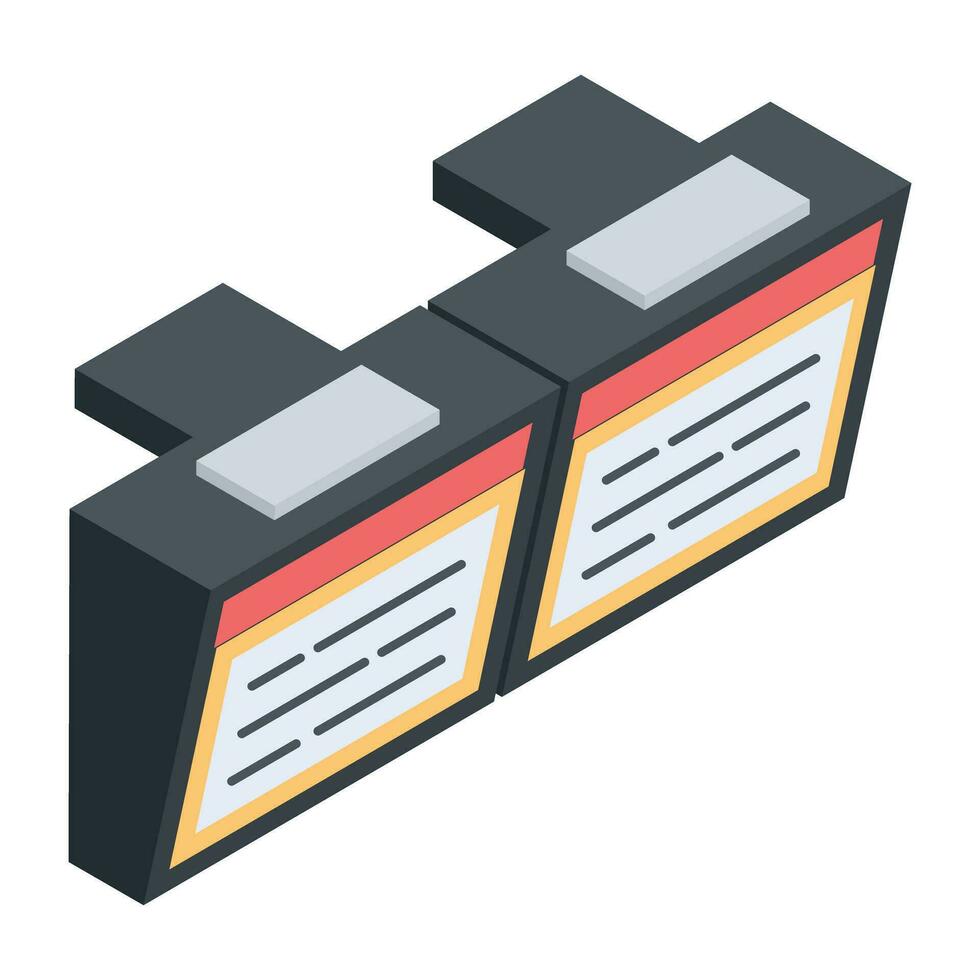 Restaurant Isometric Icons vector