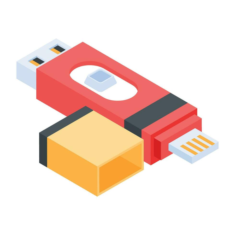 Memory stick isometric icon design vector