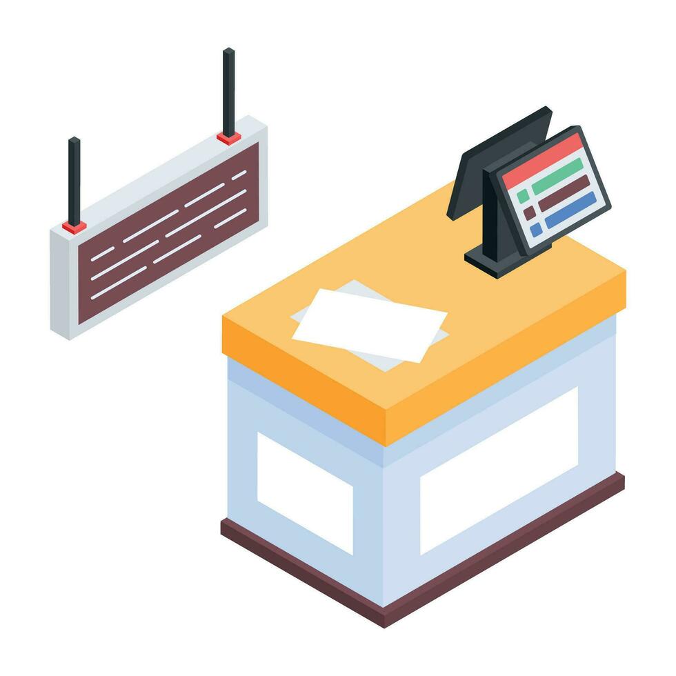 Restaurant Isometric Icons vector