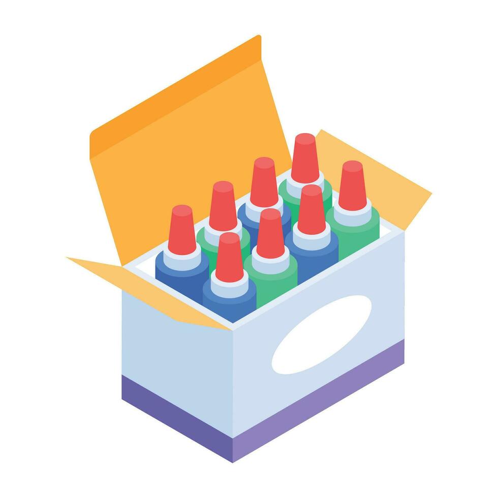 Modern isometric icon of paper glue vector