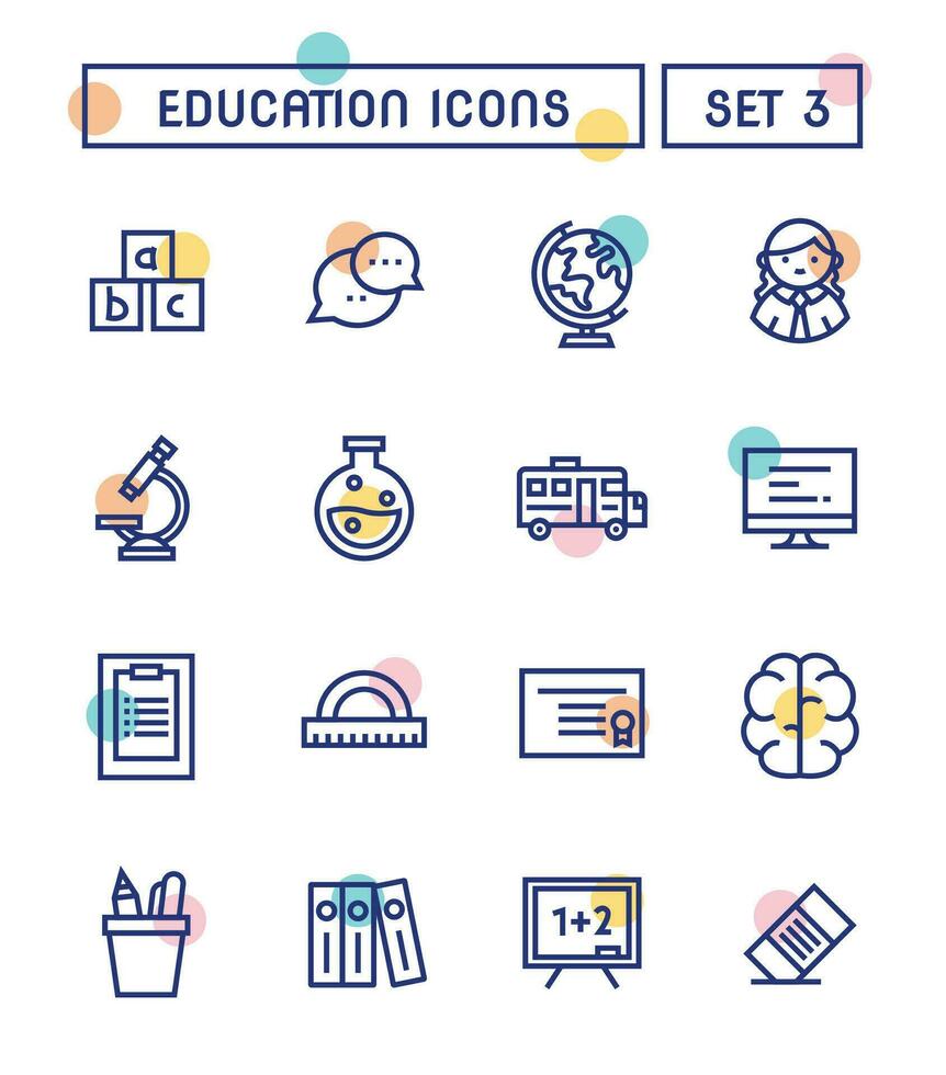 Set Of School And Education Icons vector