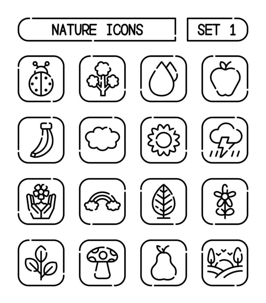 Set Of Nature And Environment Icons vector