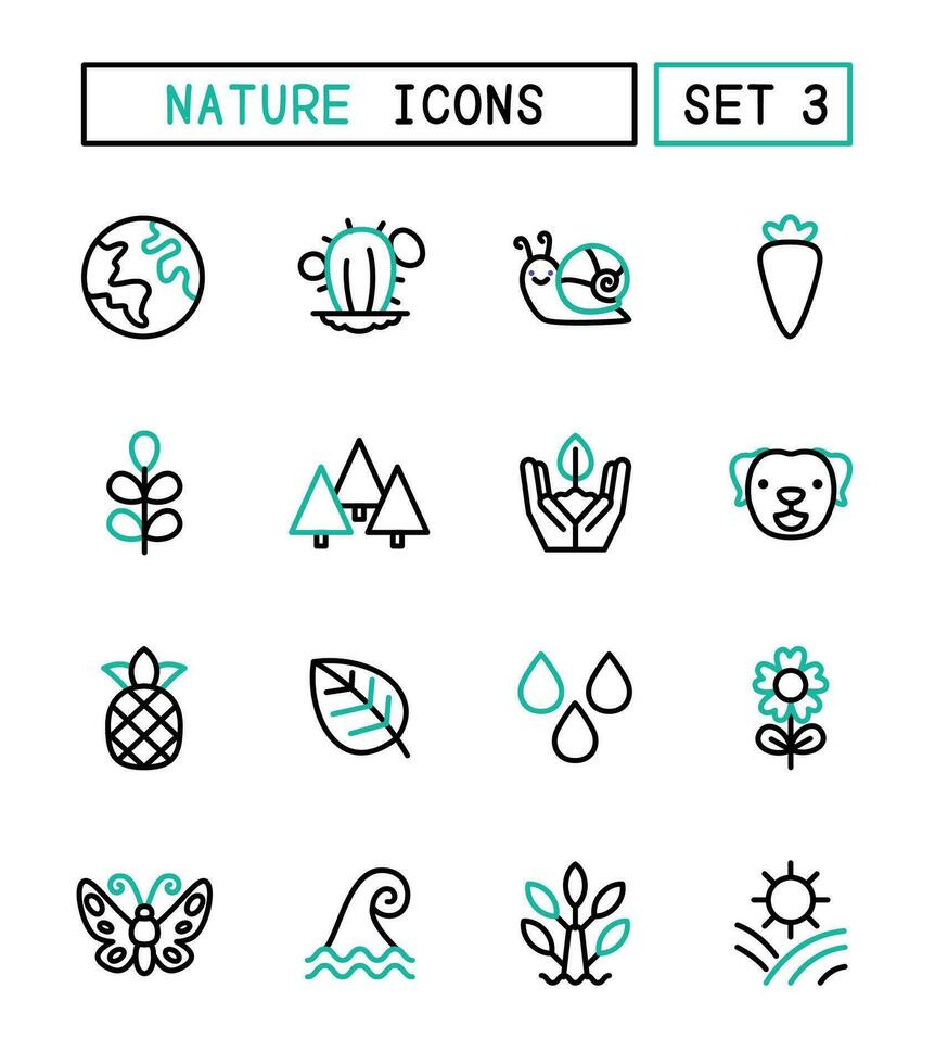 Set Of Nature And Environment Icons vector