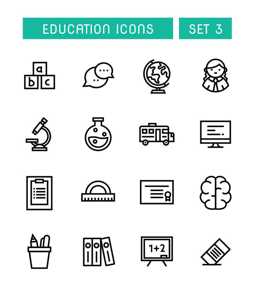 Set Of School And Education Icons vector