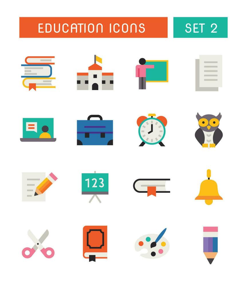 Set Of School And Education Icons vector