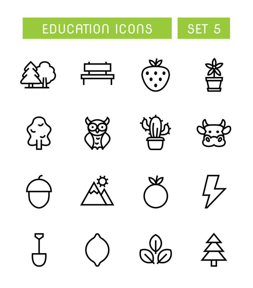 Set Of Nature And Environment Icons vector