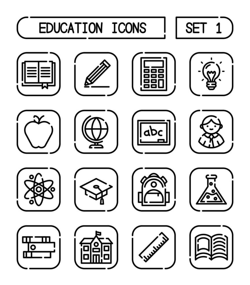 Set Of School And Education Icons vector