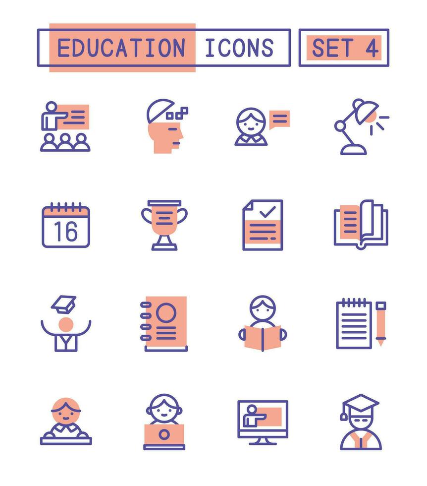 Set Of School And Education Icons vector