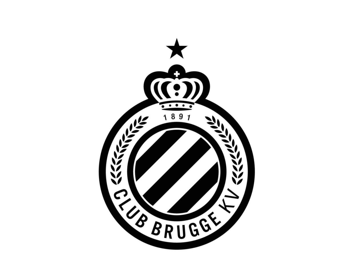 Club Brugge KV Club Symbol Logo Black Belgium League Football Abstract Design Vector Illustration