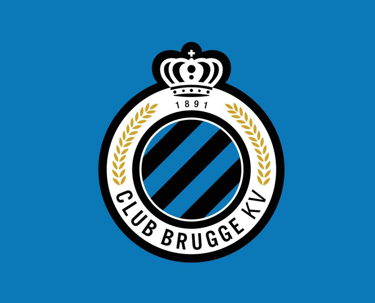 Club Brugge KV Club Logo Symbol Belgium League Football Abstract Design Vector Illustration With Blue Background