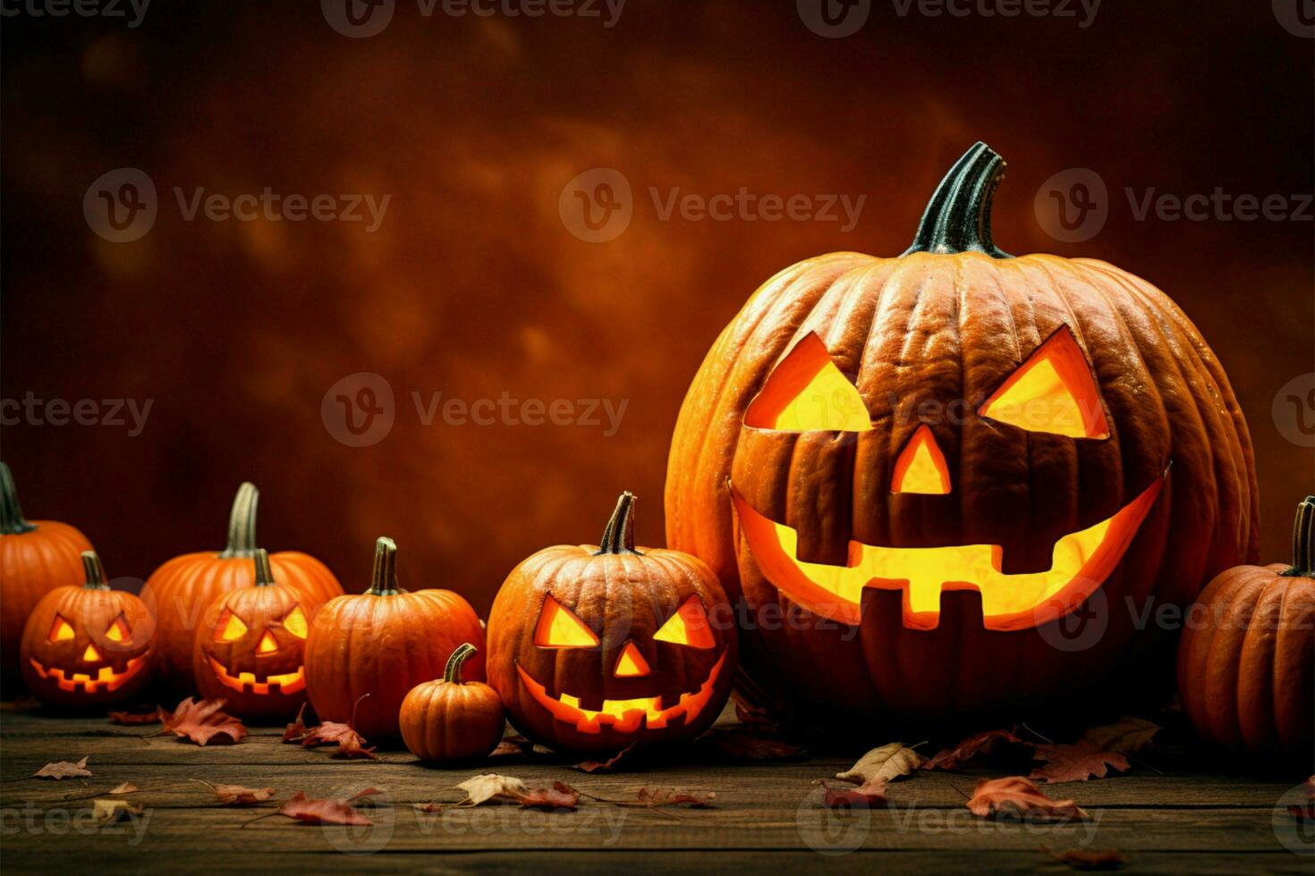 Happy Halloween day depicted through a sleek 3D pumpkin illustration AI Generated photo