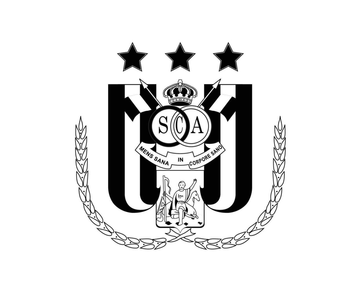 Anderlecht club logo símbolo negro Bélgica liga fútbol americano resumen diseño vector ilustración