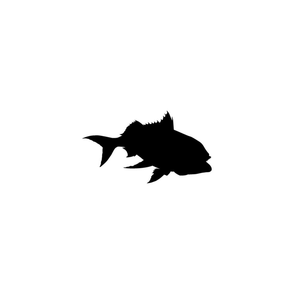 Ruby Snapper, Etelis Carbunculus Fish Silhouette Illustration for Logo Type, Art Illustration, Pictogram or Graphic Design Element. Vector Illustration