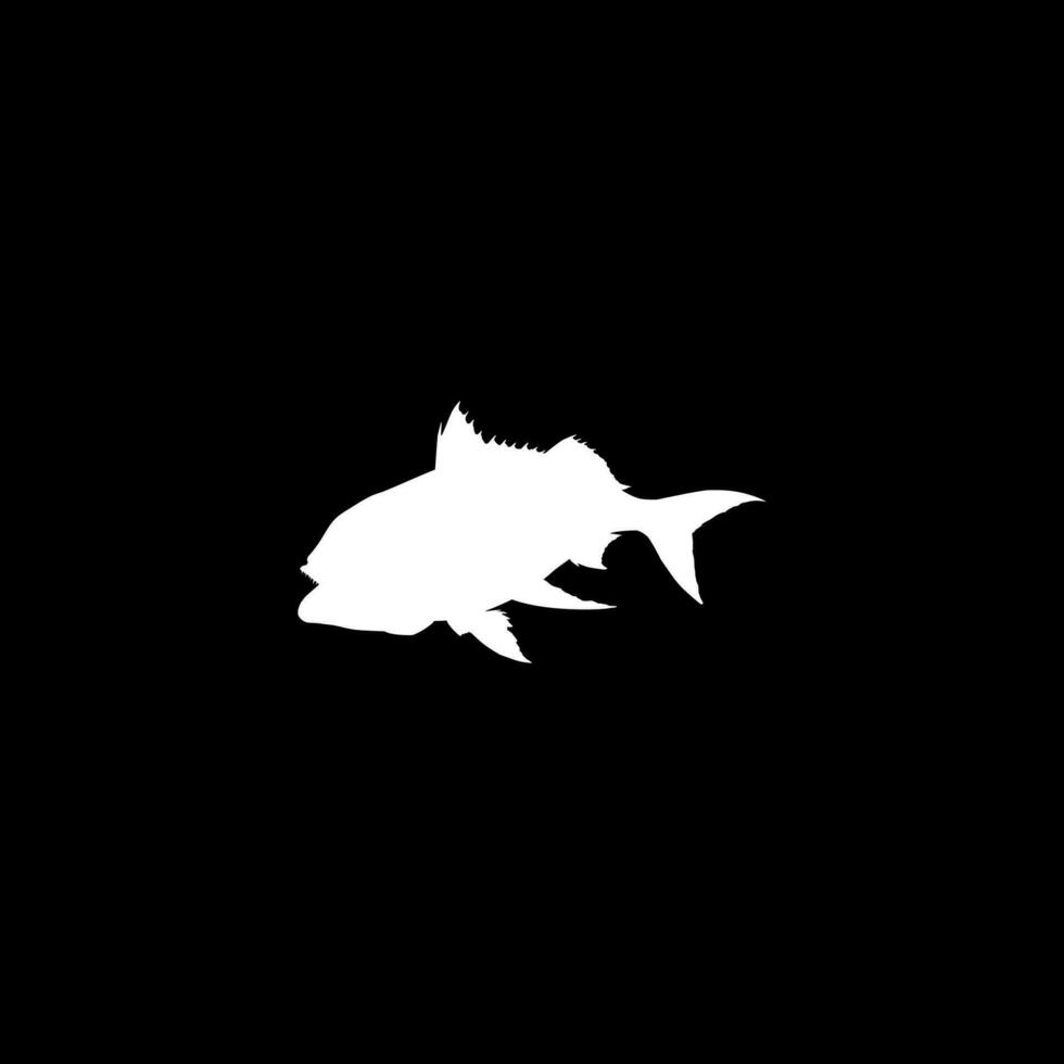 Ruby Snapper, Etelis Carbunculus Fish Silhouette Illustration for Logo Type, Art Illustration, Pictogram or Graphic Design Element. Vector Illustration