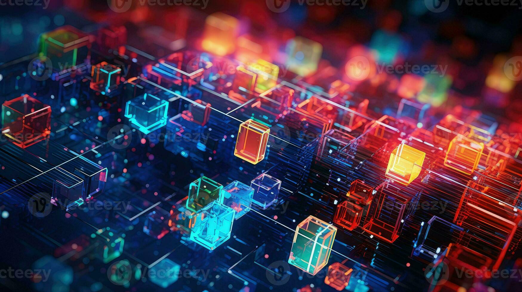 background voxel nano structure ai generated photo