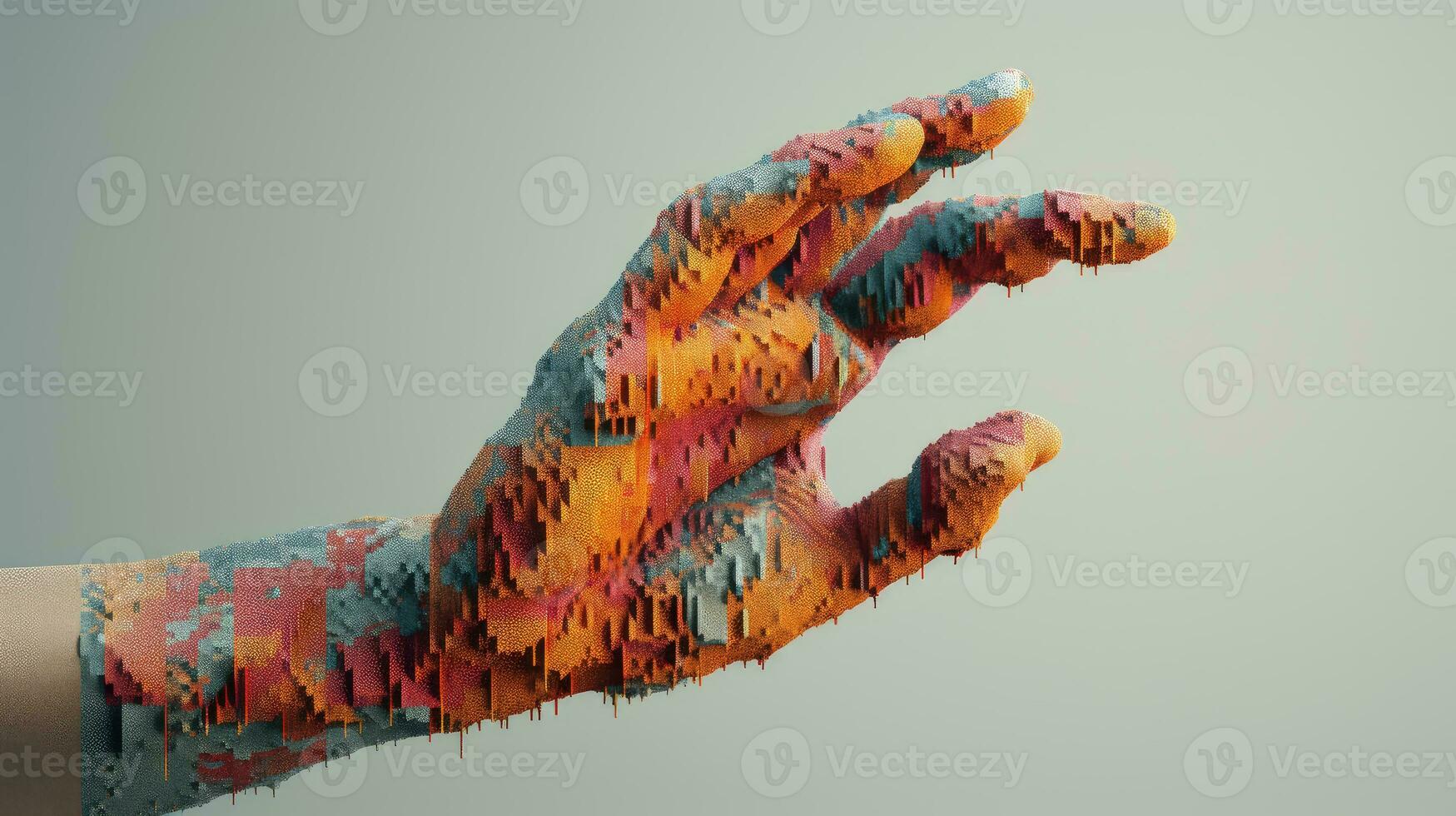 design voxel human hand ai generated photo