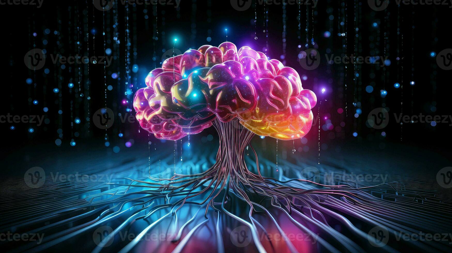 technology human brain electronic ai generated photo