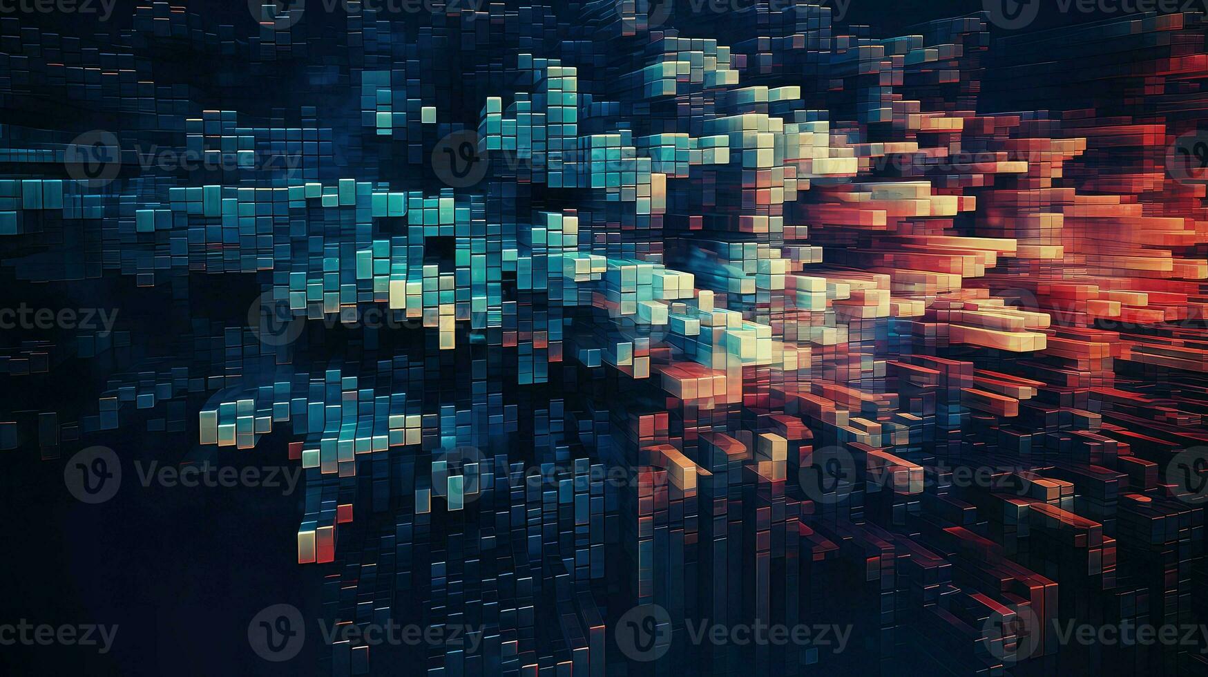 background voxel data flow ai generated photo