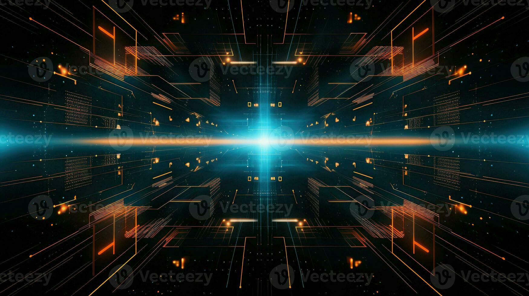 digital technology circuit lines ai generated photo