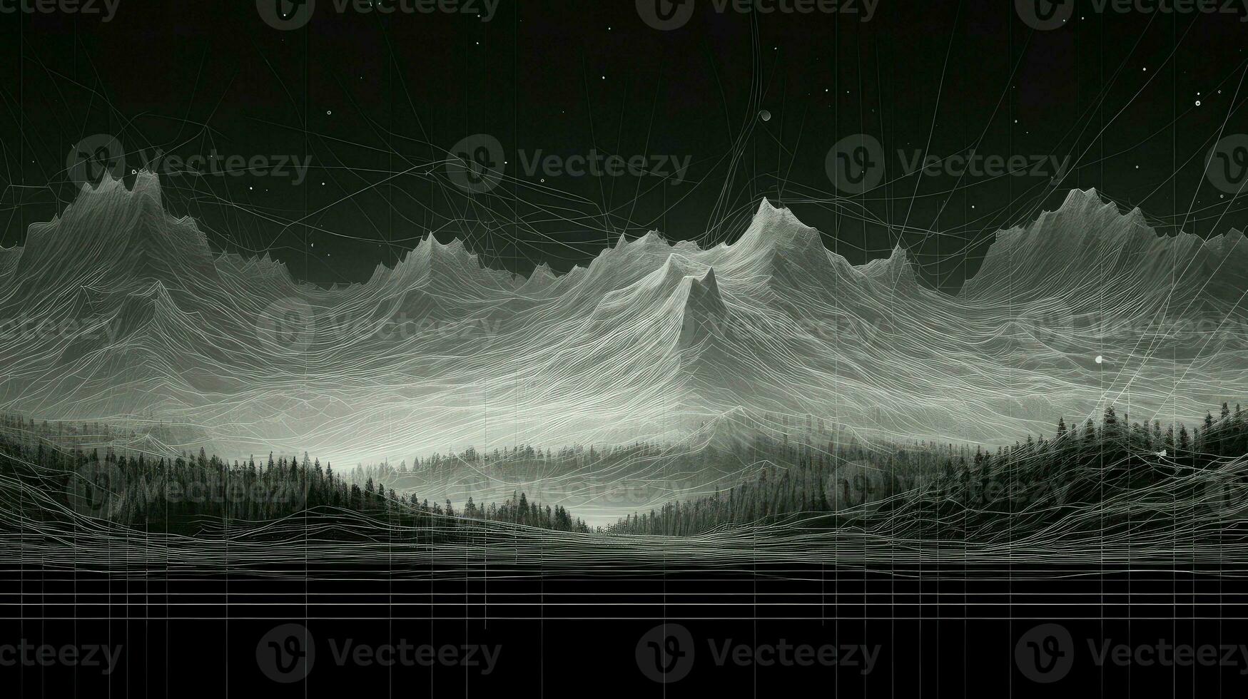 mountain wireframe landscape topographic ai generated photo