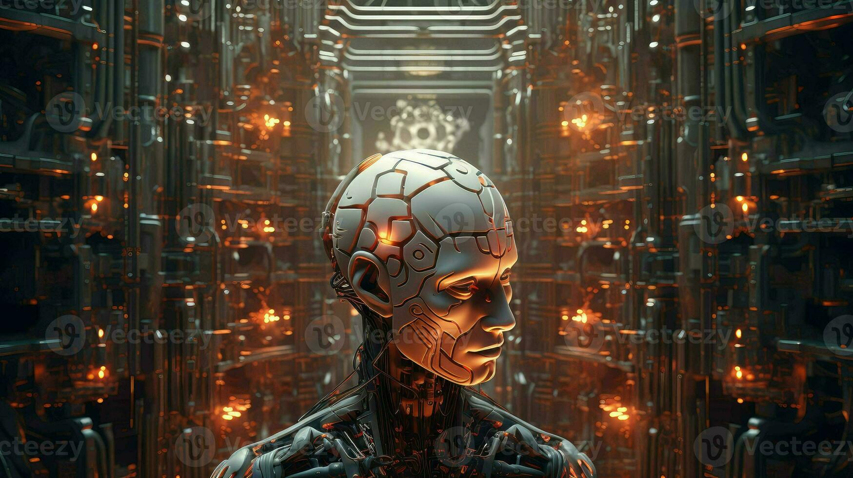 science brain robot digital ai generated photo
