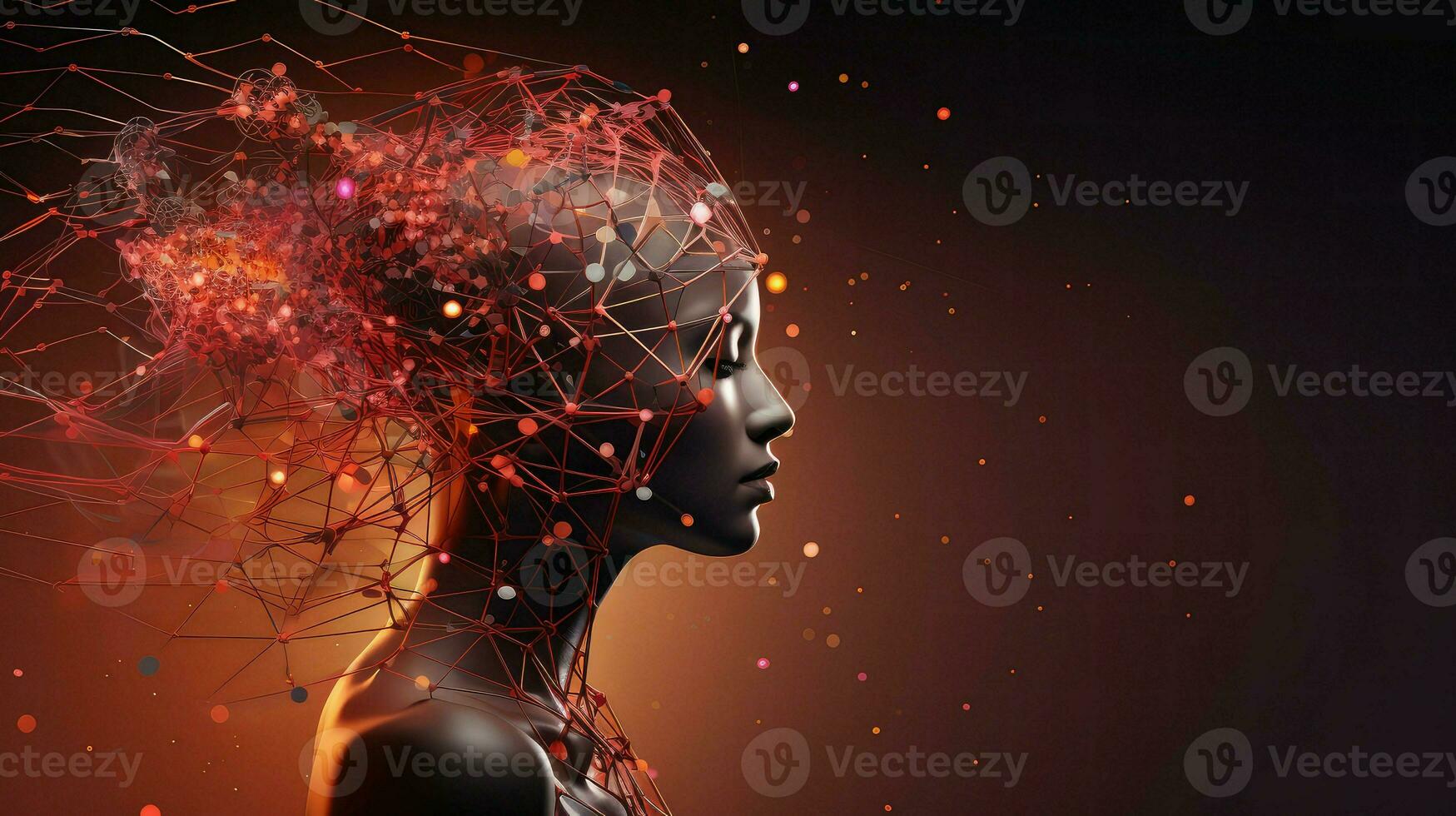 abstract brain wire network ai generated photo
