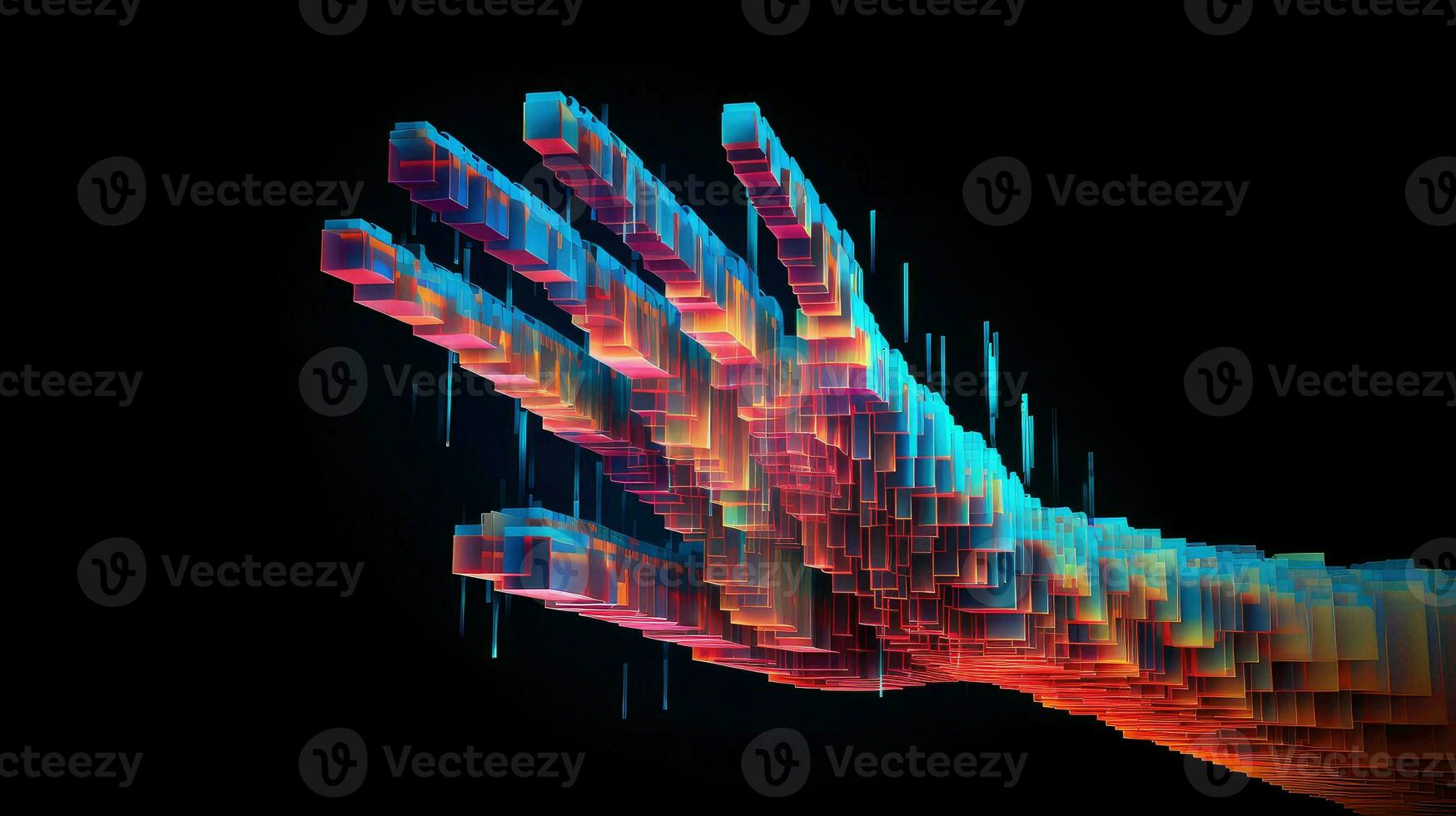 design voxel human hand ai generated photo