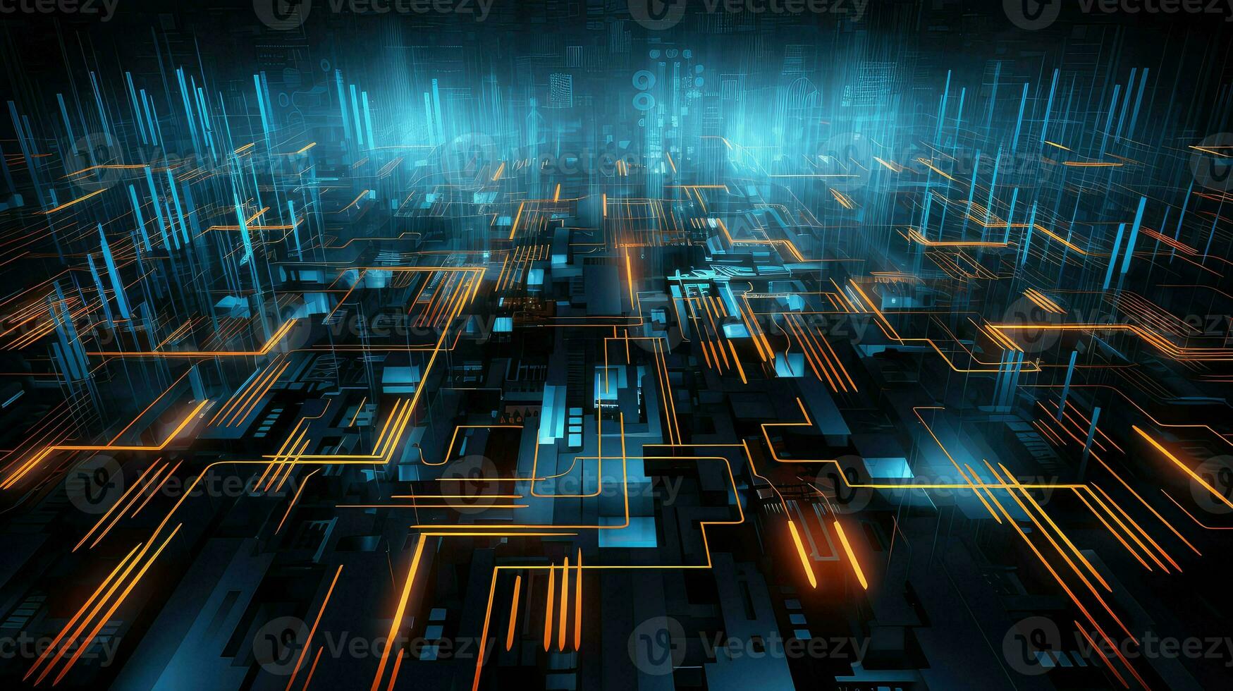 tech technology circuit lines ai generated photo