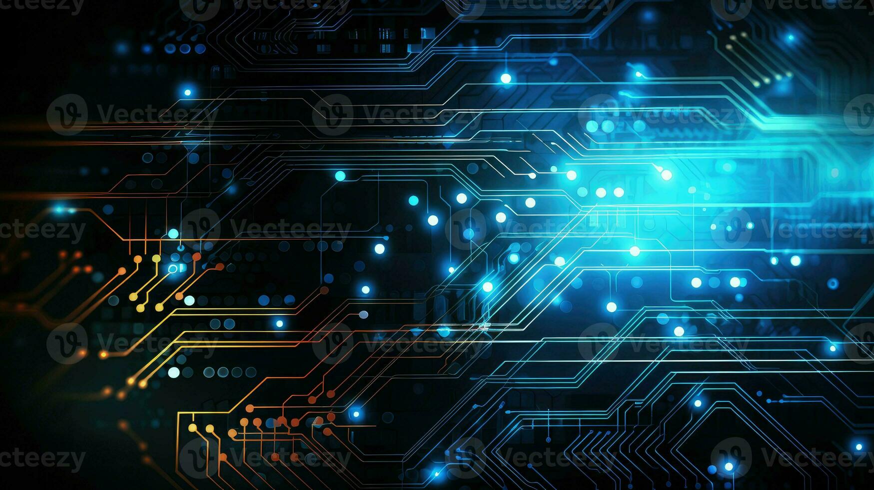 tech technology circuit lines ai generated photo