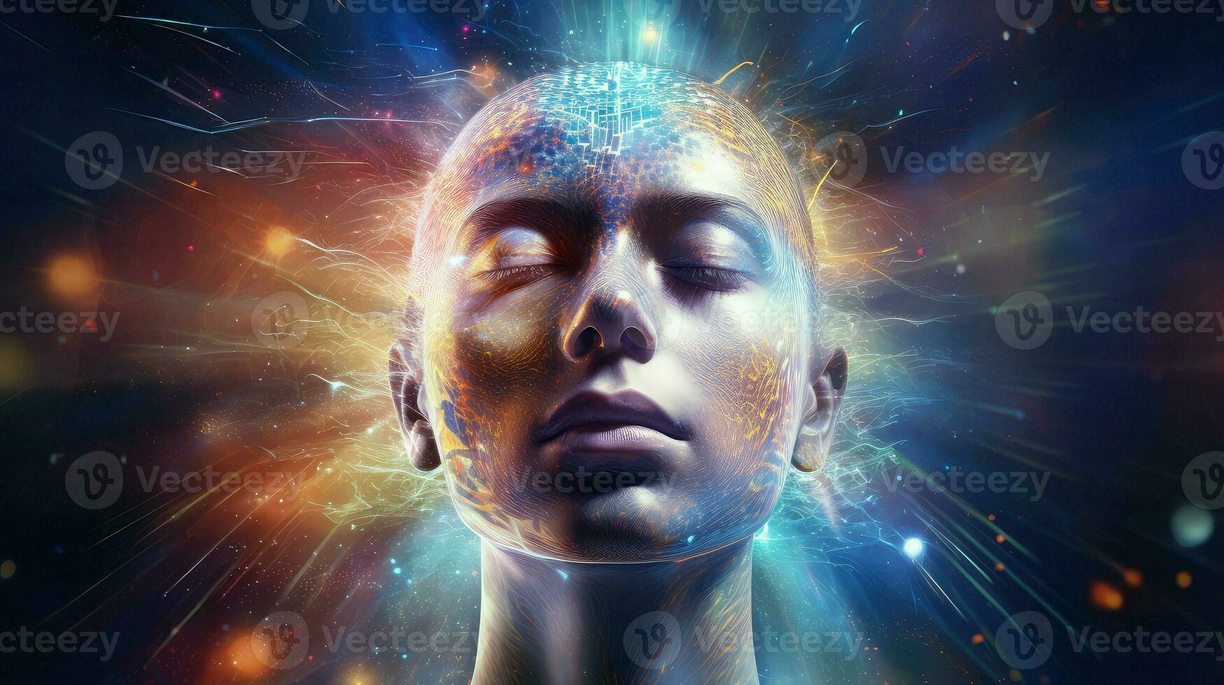 face digital human head ai generated photo