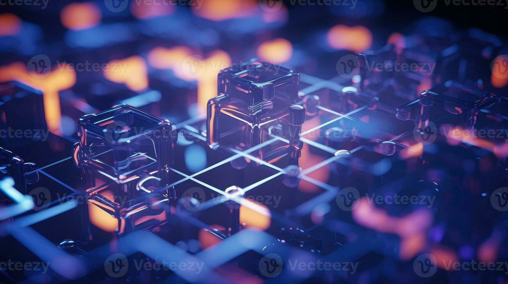 technology voxel nano structure ai generated photo
