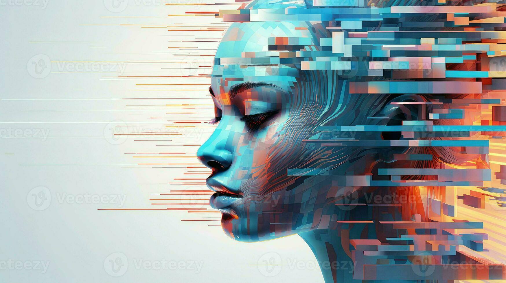 abstract digital human head ai generated photo
