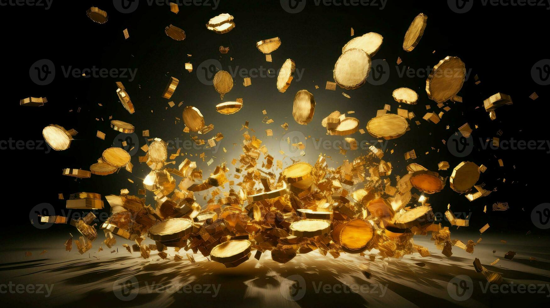 casino gold coin explosion ai generated photo