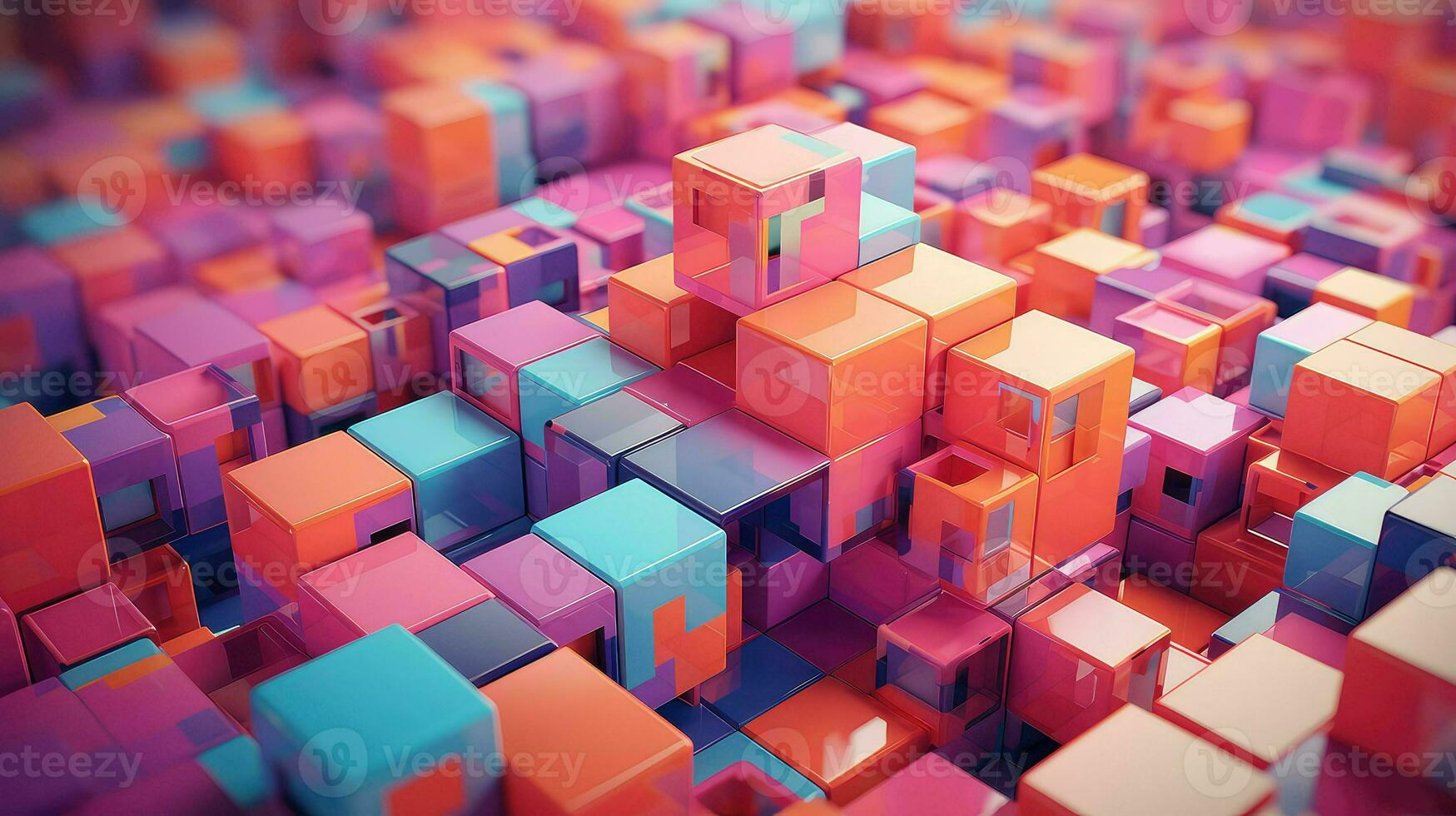 digital voxel artificial cubes ai generated photo