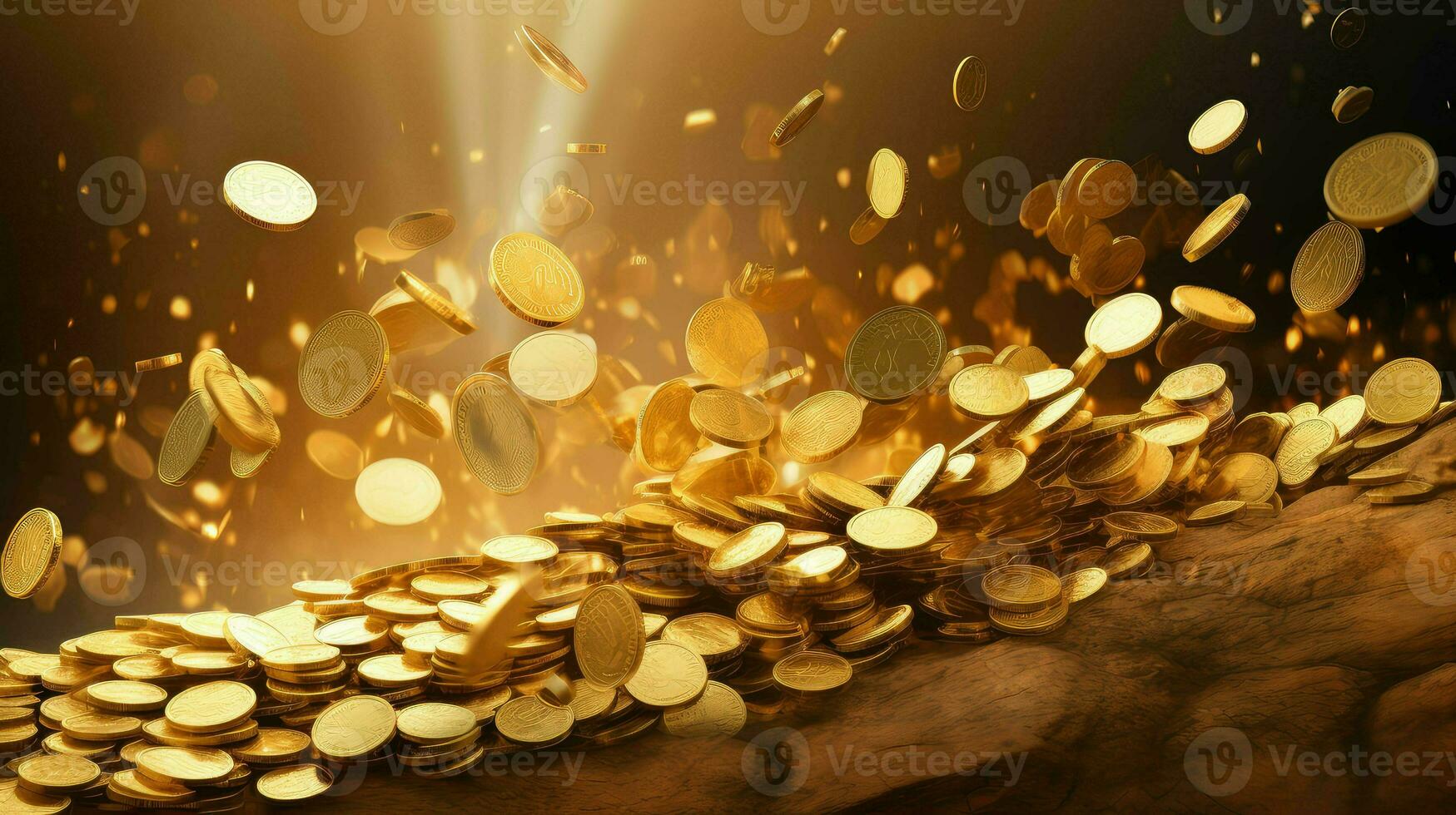 win gold coin explosion ai generated photo