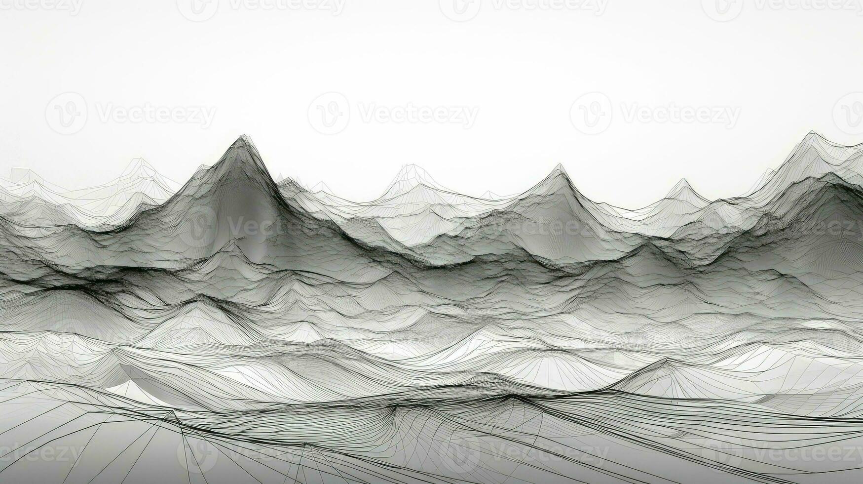 tech wireframe landscape topographic ai generated photo