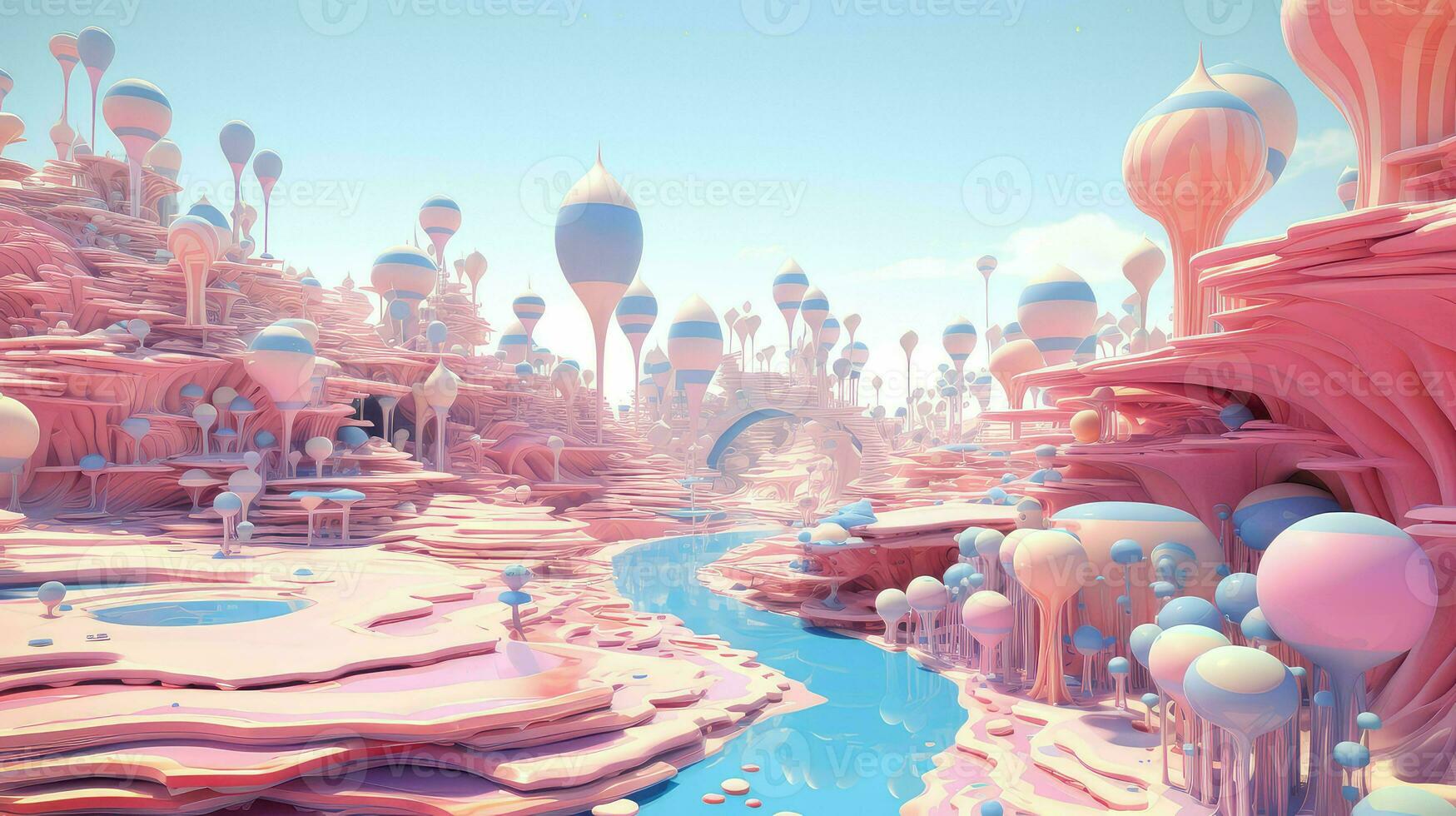 background voxel surface landscape ai generated photo