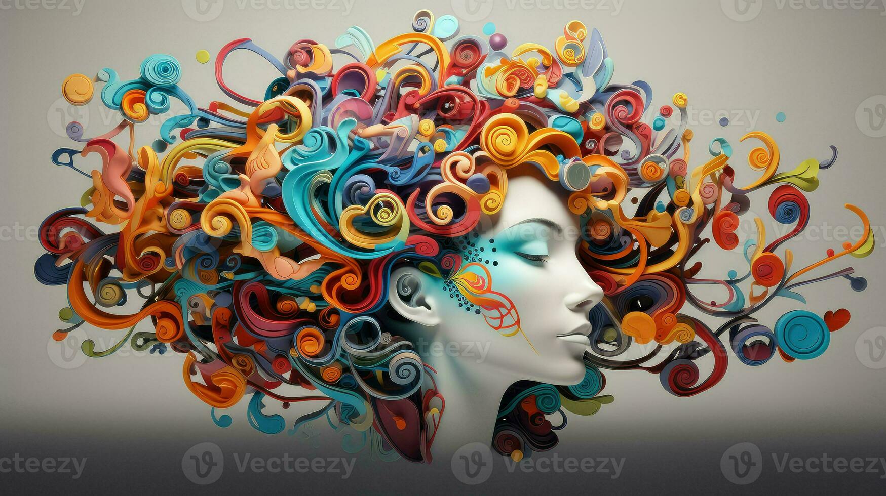 head brain abstract human ai generated photo
