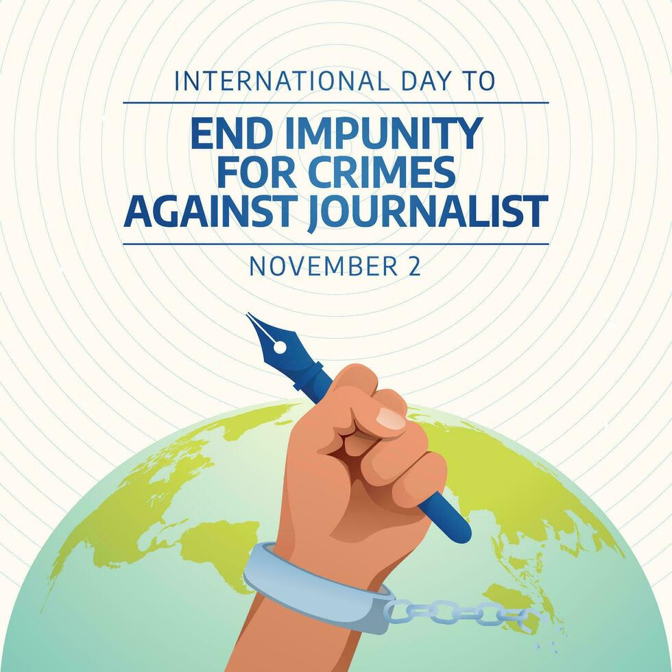 International Day to End Impunity for Crimes against Journalists design template good for celebration usage. journalist illustration. vector eps 10. flat design.