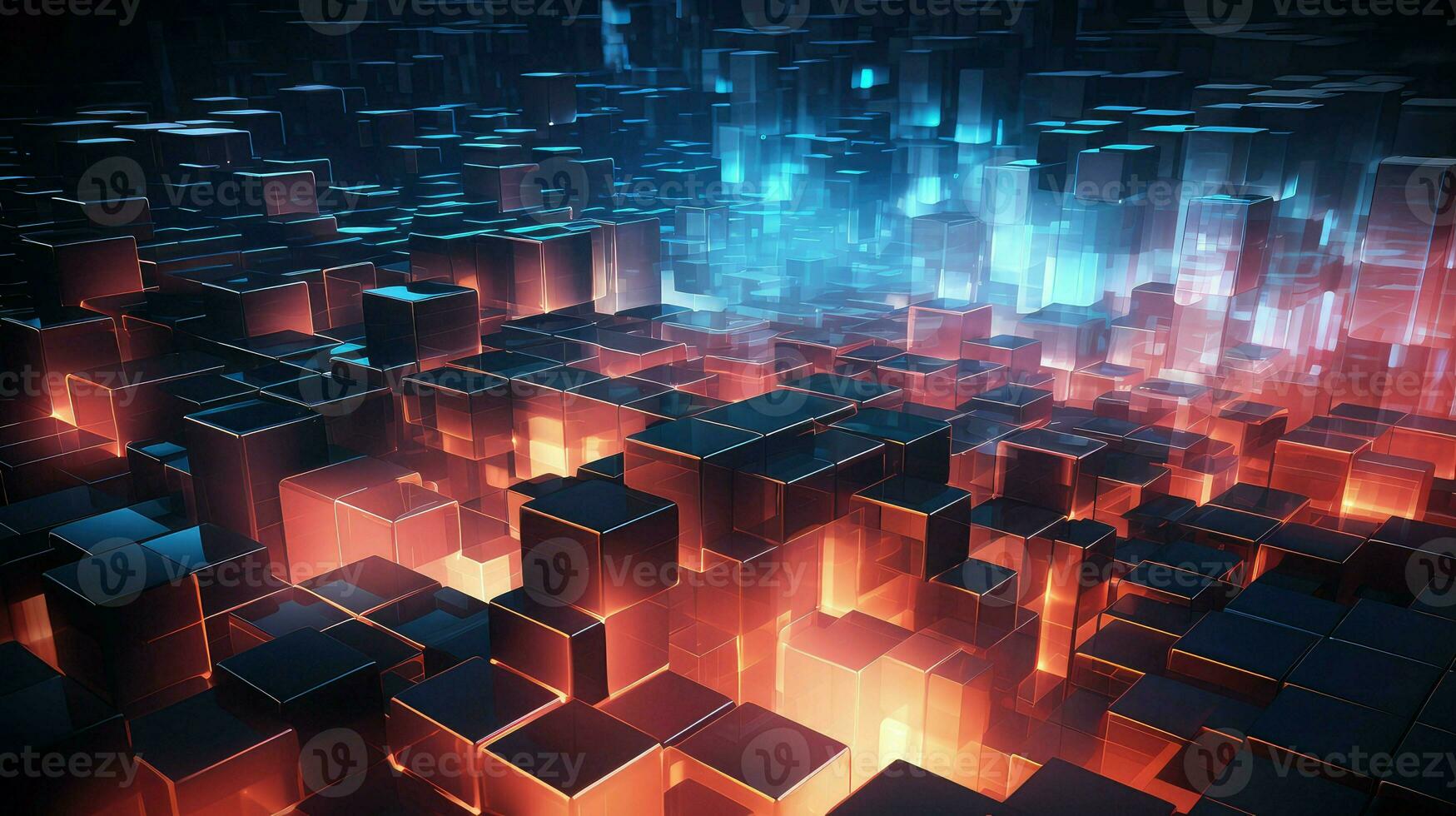 3d voxel nano structure ai generated photo