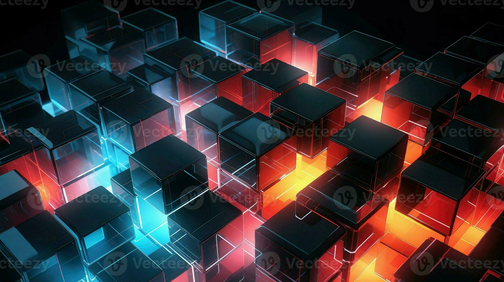 abstract voxel artificial cubes ai generated photo